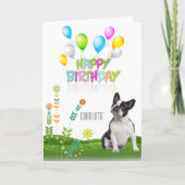 オーダーメイド ボストンテリア 誕生日カード カード (正面)