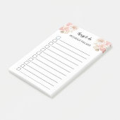 オーダーメイド ボホ ピンクの花 ポストイット (アングル)