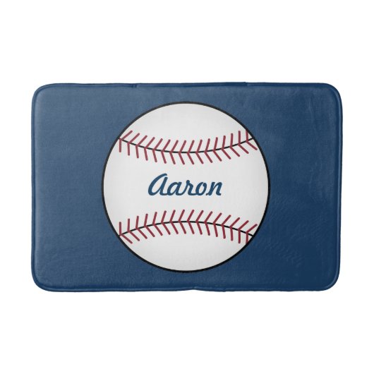 オーダーメイド ボーイズ キッズ 野球 バスマット ラグ (正面)
