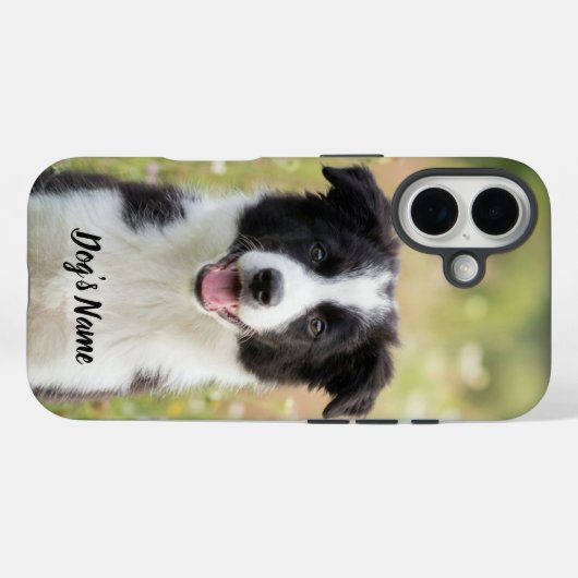 オーダーメイド ボーダーコリー 写真入り 名前入り  Case-Mate iPhoneケース (裏面 (横))
