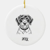 オーダーメイド ポインター犬のクリスマス セラミックオーナメント (裏面)