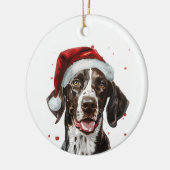 オーダーメイド ポインター 犬のクリスマス セラミックオーナメント (左)