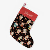 オーダーメイド マネキネコ ラッキーキャット スモールクリスマスストッキング (正面 (吊り時))