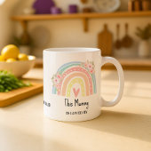 オーダーメイド ママの虹と花の名前入りマグ コーヒーマグカップ