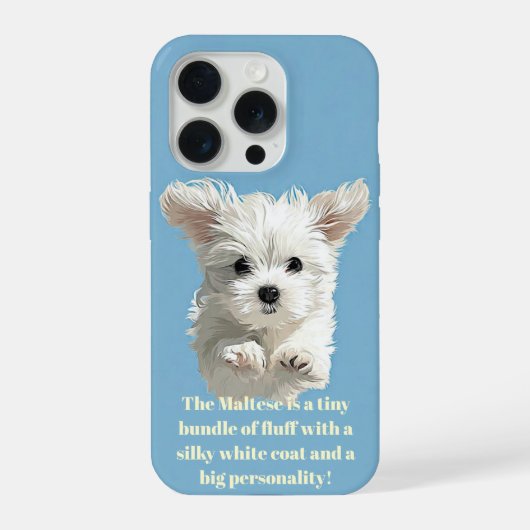 オーダーメイド マルチーズ 子犬 スマホケース iPhoneケース (裏面)