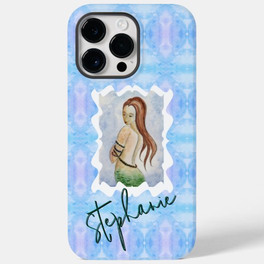 オーダーメイド マーメイド 水彩 オリジナルアート Case-Mate iPhoneケース (裏面)