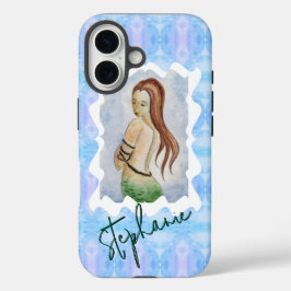 オーダーメイド マーメイド 水彩 オリジナルアート iPhone 16ケース