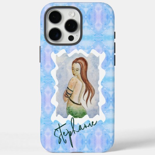 オーダーメイド マーメイド 水彩 オリジナルアート Case-Mate iPhoneケース (裏面)