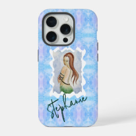 オーダーメイド マーメイド 水彩 オリジナルアート iPhone 15 PROケース