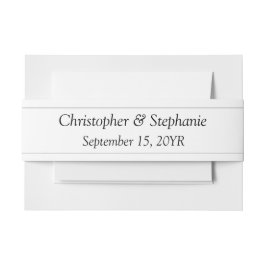 オーダーメイド ミニマル ユニーク ブラック スクリプト ウェディング 招待状ベリーバンド