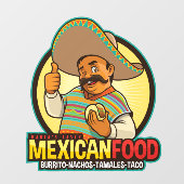 オーダーメイド メキシカンレストラン フード おいしい 新鮮 ウィンドウサイン (シート)
