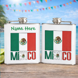 オーダーメイド メキシコ国旗 ヒップ フラスク