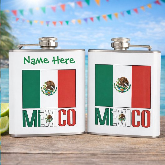 オーダーメイド メキシコ国旗 ヒップ フラスク