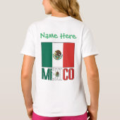 オーダーメイド メキシコ フラグ 名前入り デザイン 女の子用 Tシャツ (裏面)