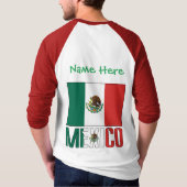 オーダーメイド メキシコ フラグ 名前 デザイン メンズ Tシャツ (裏面)