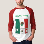オーダーメイド メキシコ フラグ 名前 デザイン メンズ Tシャツ (正面)