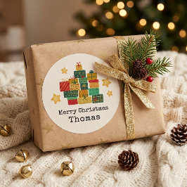 オーダーメイド メリークリスマス ギフト スタック ラウンドシール
