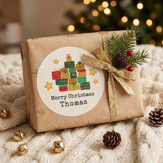 オーダーメイド メリークリスマス ギフト スタック ラウンドシール