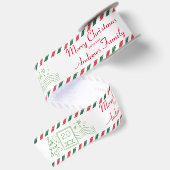 オーダーメイド メリークリスマス グリッター航空郵便 サテンリボン (裏面)