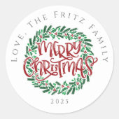 オーダーメイド メリークリスマス ステッカー ギフトタグ (正面)