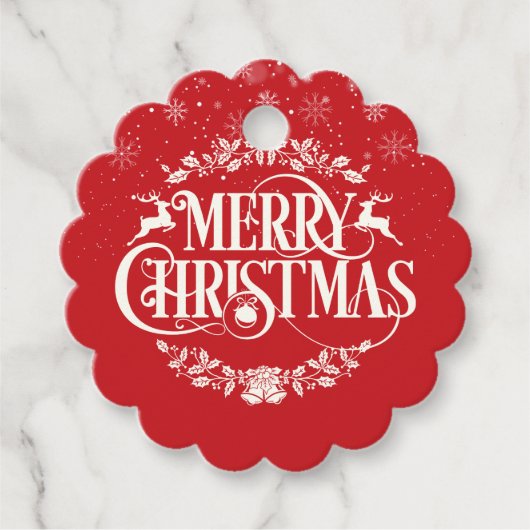 オーダーメイド メリークリスマス スノーフレーク フェイバータグ (正面)