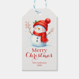 オーダーメイド メリークリスマス スノーマン カスタム年 ギフトタグ