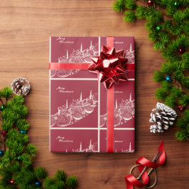 オーダーメイド メリークリスマス テーブル ミニマル デザイン  ラッピングペーパー