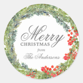 オーダーメイド メリークリスマス リース ラウンドシール