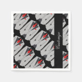 オーダーメイド メンズ グレー スーツ & レッド タイ ナプキン スタンダードカクテルナプキン (正面)