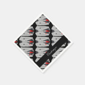 オーダーメイド メンズ グレー スーツ & レッド タイ ナプキン スタンダードカクテルナプキン (角)