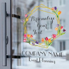 オーダーメイド モダンなチューリップ ゴールド & ブラック イベントプランニング ウィンドウサイン