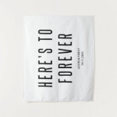 オーダーメイド モダンウェディングバックドロップ 「永遠に乾杯」 タペストリー (正面)