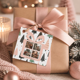 オーダーメイド モダンピンクのクリスマスギフトボックス フェイバータグ