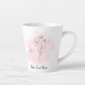 オーダーメイド モダンピンク水彩コーヒーマグ カフェラテマグ (右)