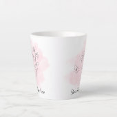 オーダーメイド モダンピンク水彩コーヒーマグ カフェラテマグ (正面)