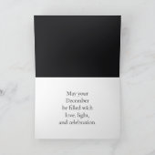 オーダーメイド モダンブラックフラワー 十二月 誕生日 シーズンカード (内部)