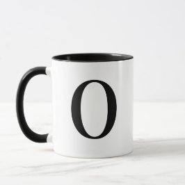 オーダーメイド モダンブラックモノグラム O カスタム マグカップ
