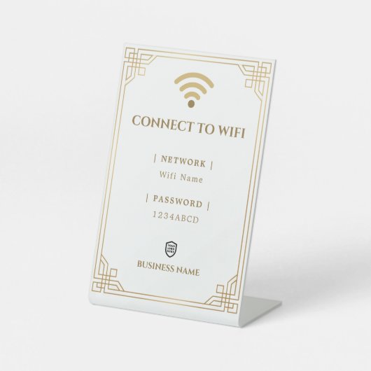 オーダーメイド モダン アールデコ調 Wifi 台座サイン (正面)