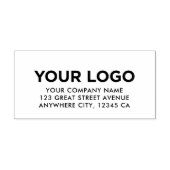 オーダーメイド モダン インライン コーポレート ロゴ 戻り住所 ラバースタンプ (インプリント)