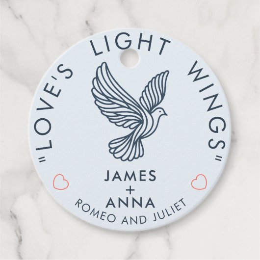 オーダーメイド モダン エレガント カップル おしゃれ ハート 引用句 フェイバータグ (正面)