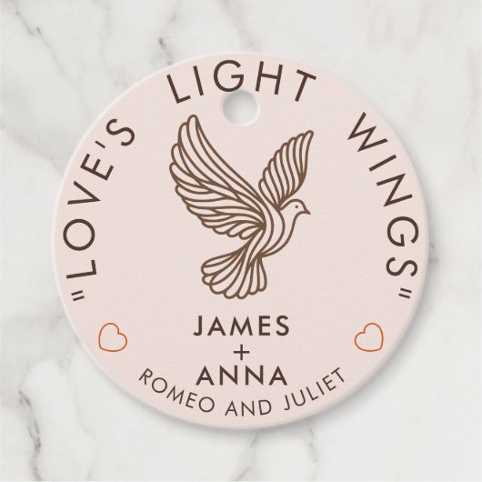 オーダーメイド モダン エレガント カップル おしゃれ ハート 引用句 フェイバータグ (正面)