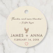 オーダーメイド モダン エレガント カップル おしゃれ ハート 引用 フェイバータグ (裏面)