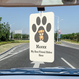 オーダーメイド モダン エレガント ペットの足跡の犬の名前 カーエアーフレッシュナー
