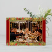 オーダーメイド モダン クラシック おしゃれ ハッピー ゴールド 箔シーズンカード (立ち正面)