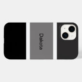 オーダーメイド モダン グレー 黒 白 ストライプ 名前 Case-Mate iPhoneケース (裏面 (横))