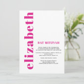 オーダーメイド モダン シンプル バット ミツバ 誘い状 招待状 (スタンド正面)