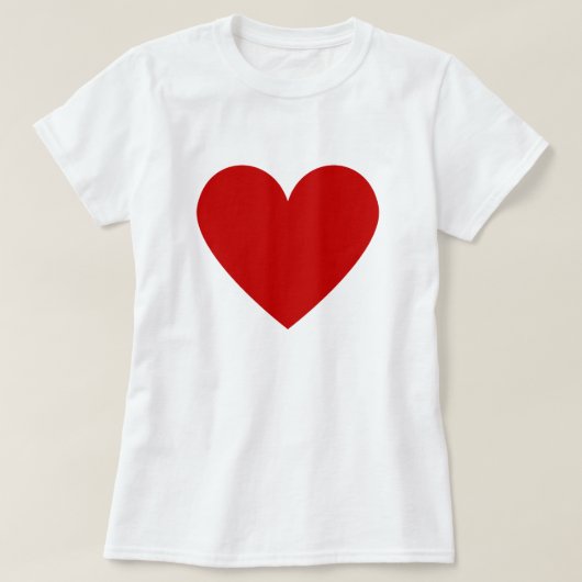 オーダーメイド モダン シンプル 赤 ハート Tシャツ (デザイン正面)