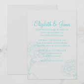 オーダーメイド モダン ティール 結婚式招待状 招待状 (正面/裏面)