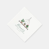 オーダーメイド モダン ボヘミア プランツ ブライズシャワー スタンダードカクテルナプキン (角)