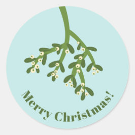 オーダーメイド モダン ミスルトー クリスマス ラウンドシール
